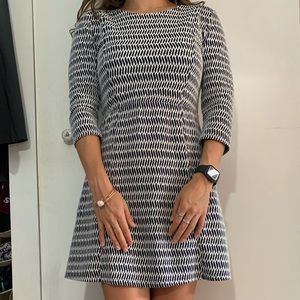 Lush black and white 3/4 sleeve dress